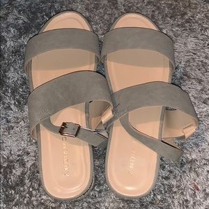 dark green sandals